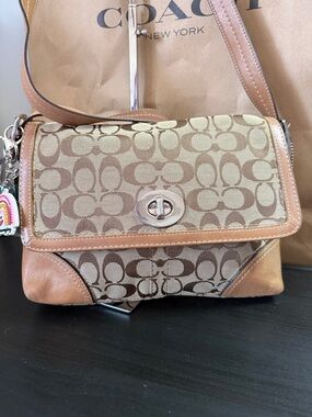 Coach Hampton Signature Flap Shoulder Bag